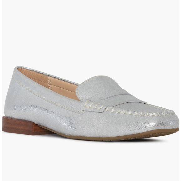 Donald J. Pliner Shoes - Donald Pliner Silver Penny loafers Binah 9M